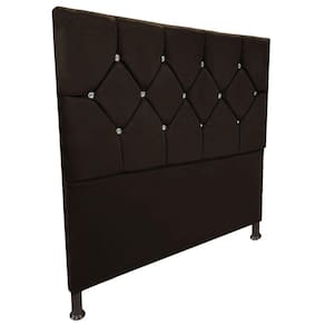 Cabeceira de Cama Box Viúva 130cm Estofada Maju Marrom