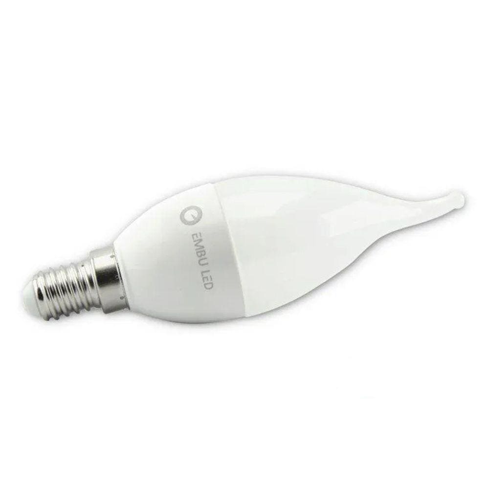 Lâmpada Vela Chama Leitosa E14 Led 4,7W 3000K Bivolt