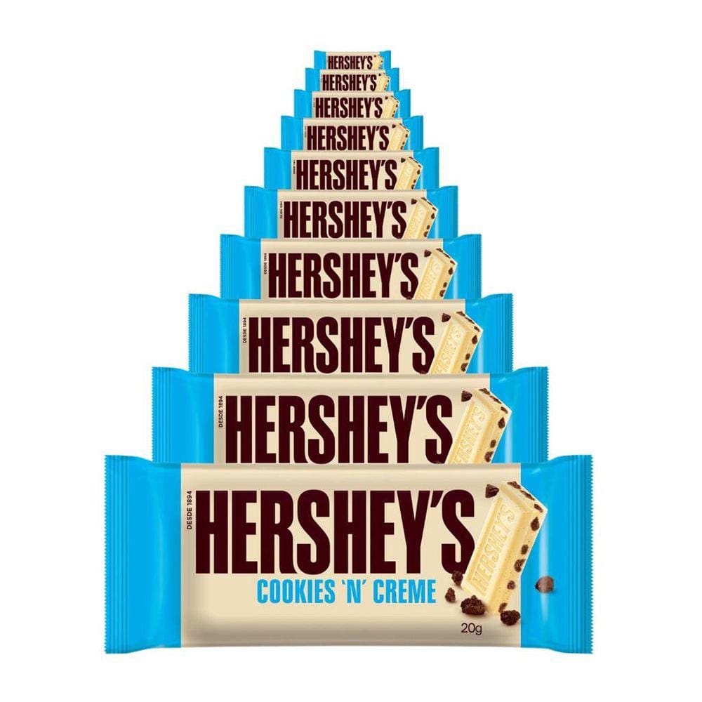 Chocolate Hersheys Cookies N Creme, 10 Barras 20g