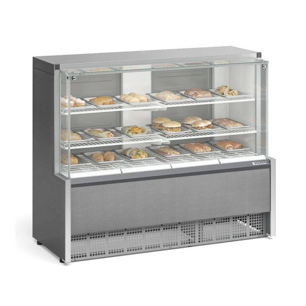 Vitrine Estufa com Bandeja 140 cm Inox 220V Gelopar MEQA-140R