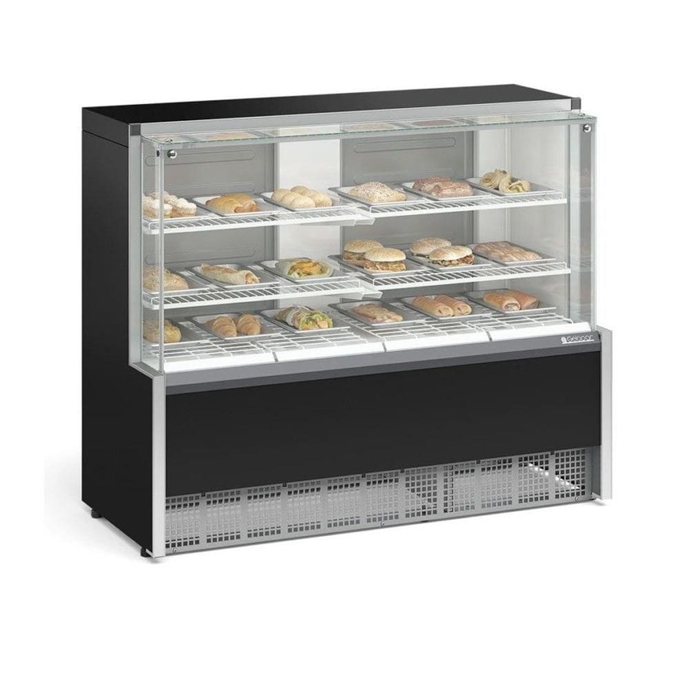 Vitrine Estufa Gelopar com Bandeja 140 cm Preto 50-60Hz 220V MEQA-140R