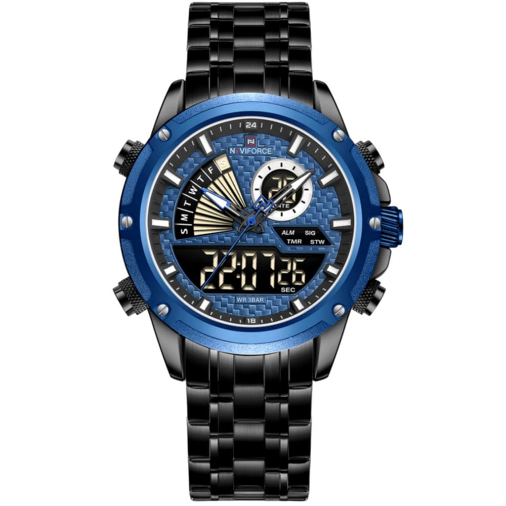 Relógio de Pulso Masculino Impermeável Dual Display Esportivo Aço Inoxidavel