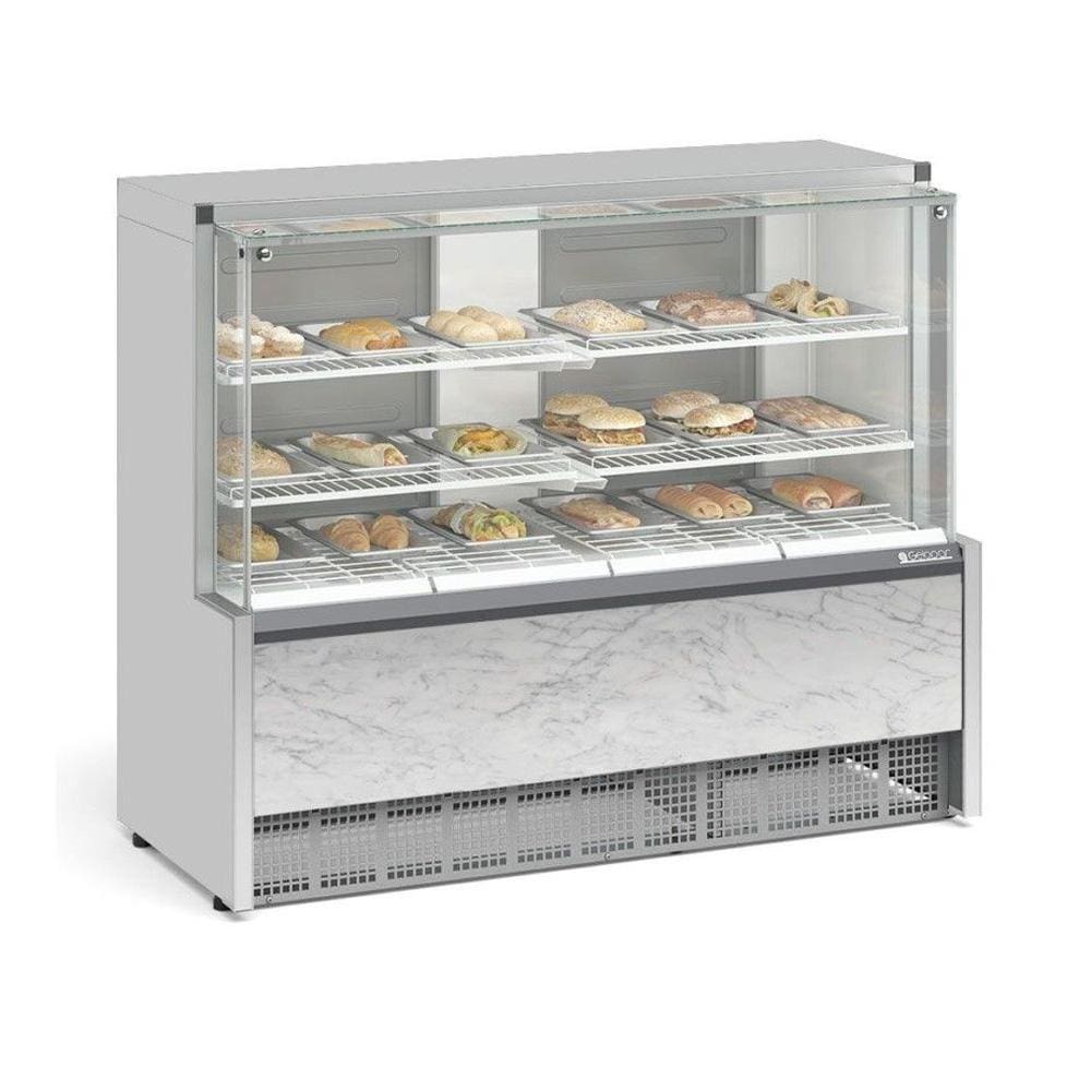 Vitrine Estufa Gelopar com Bandeja 140 cm Branco 127V MEQA-140R