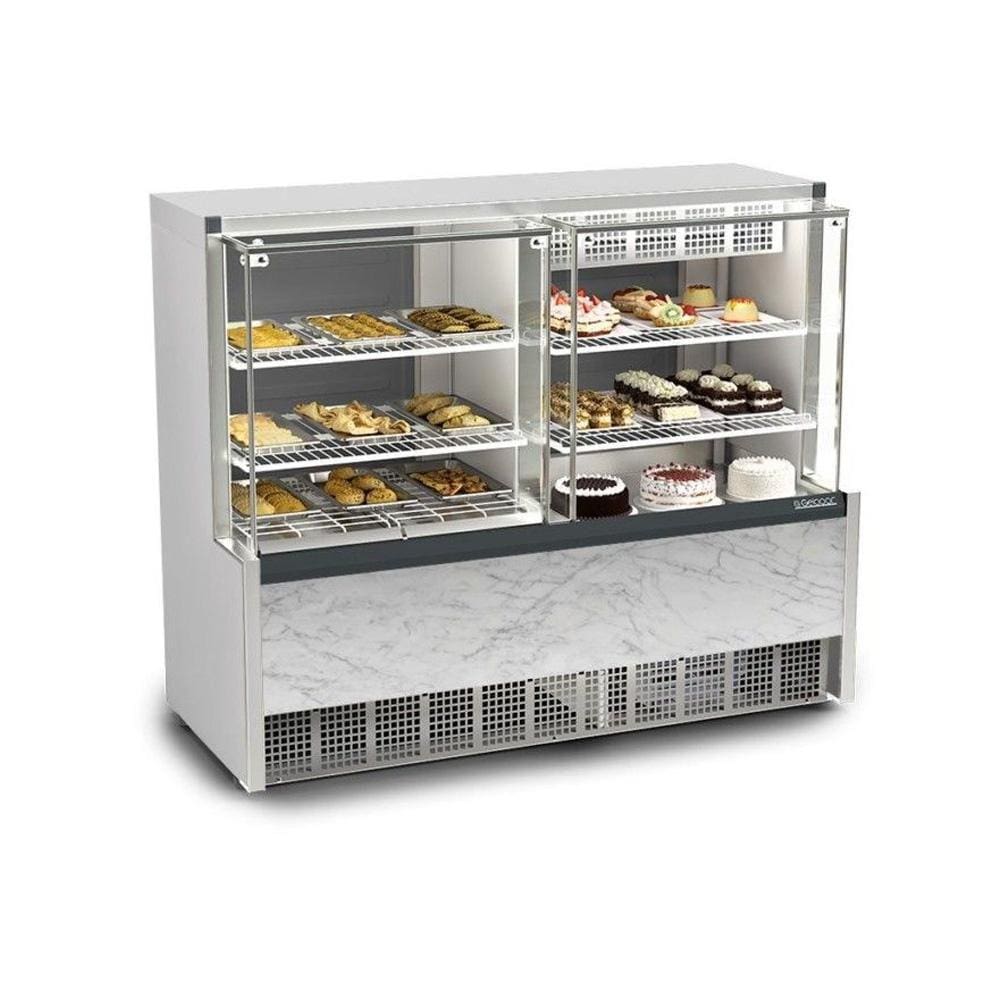 Vitrine Expositora Quente e Fria 140 cm 127V Gelopar GQEA-140R BG