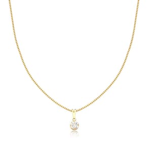Colar Ponto de Luz de Cristal Revestido em Ouro