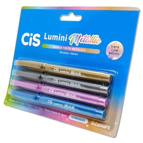 Marca Texto Lumini Metallic CiS - 6 Cores Com Brilho