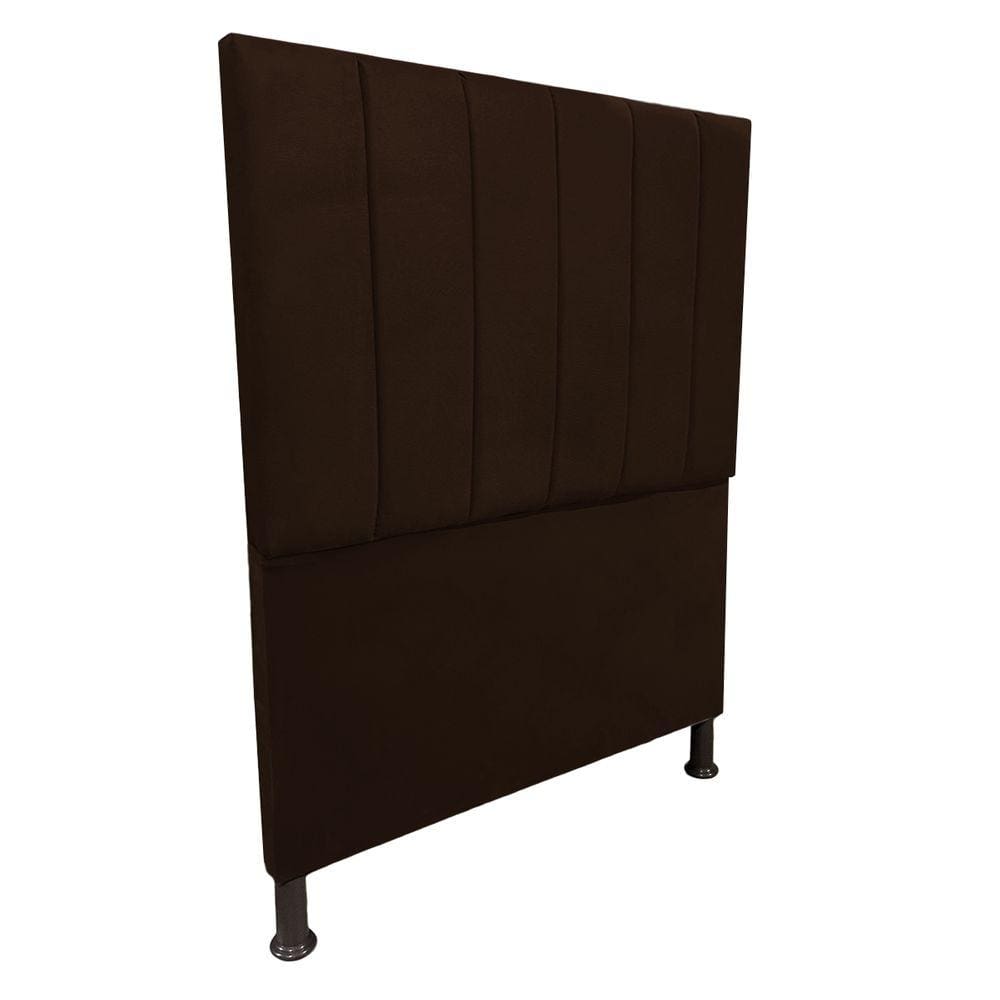 Cabeceira de Cama Box Solteiro 90cm Estofada Laura Marrom