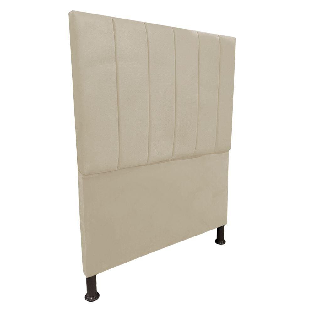 Cabeceira de Cama Box Solteiro 80cm Estofada Laura Bege