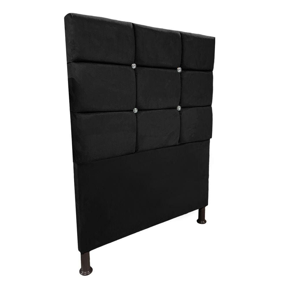 Cabeceira de Cama Box Solteiro 90cm Estofada Lari Preto