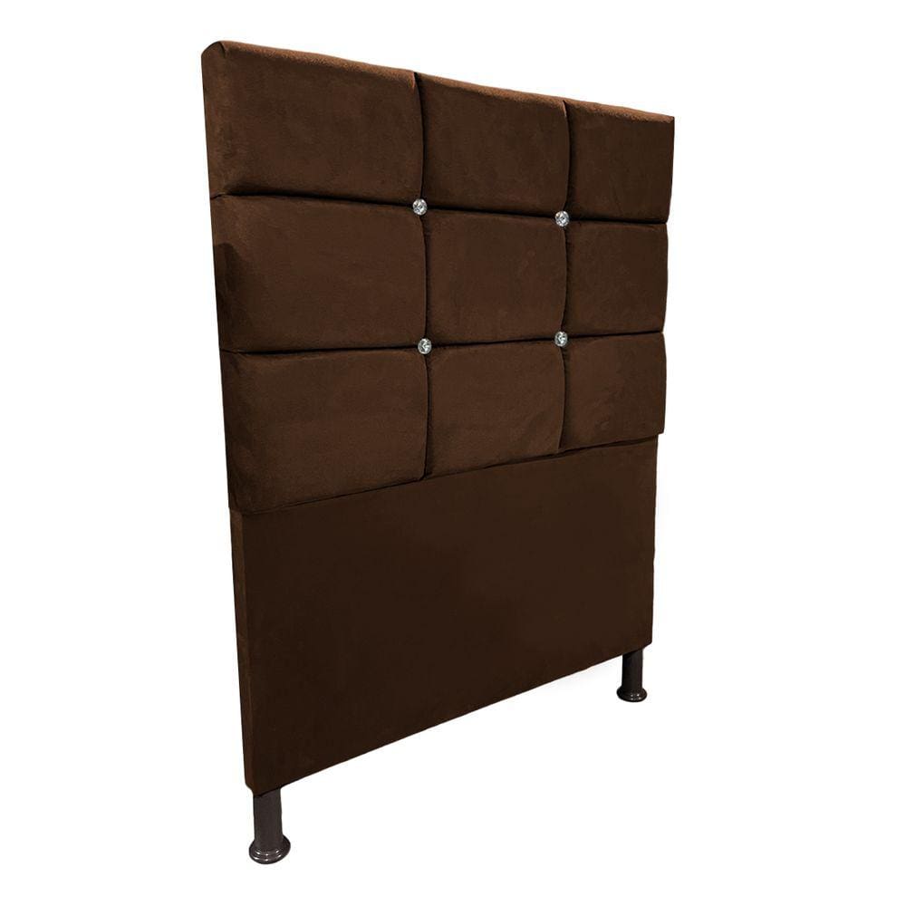 Cabeceira de Cama Box Solteiro 100cm Estofada Lari Marrom
