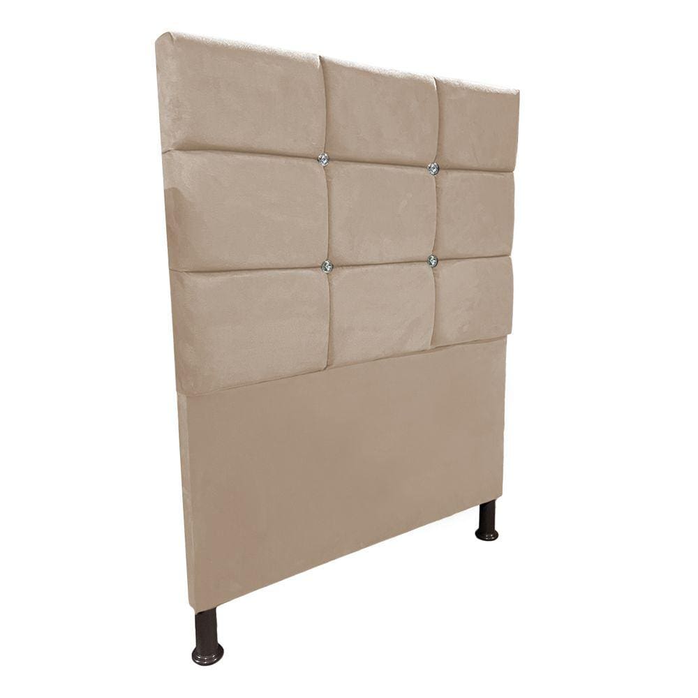 Cabeceira de Cama Box Solteiro 100cm Estofada Lari Bege