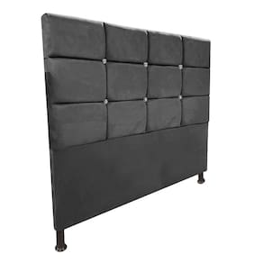 Cabeceira de Cama Box Viúva 130cm Estofada Lari Cinza