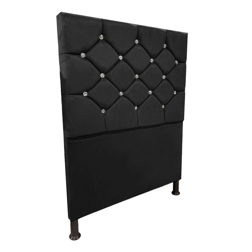 Cabeceira de Cama Box Solteiro 80cm Estofada Kasi Preto