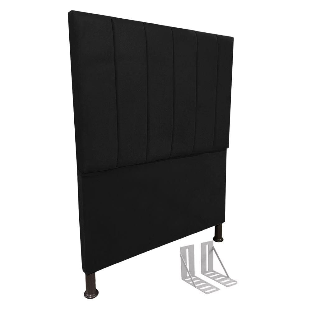 Cabeceira de Cama Box Viúva + Frame 130cm Estofada Laura Prt