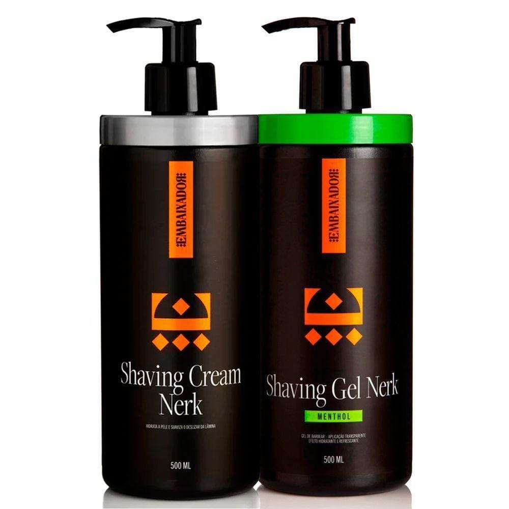 Shaving Gel Nerk Menthol + Shaving Cream Nerk Embaixador 500Ml