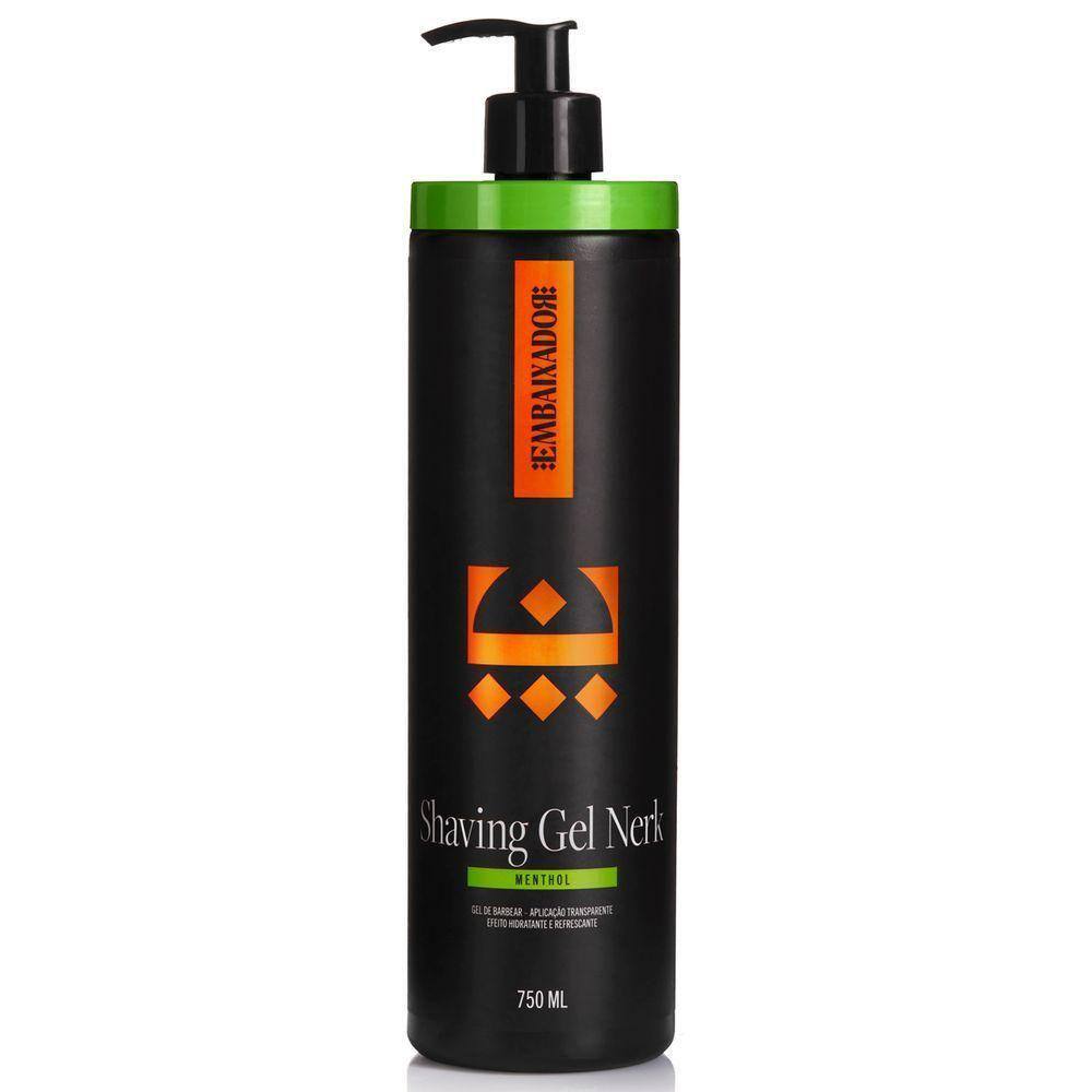 Shaving Gel De Barbear Nerk Menthol Embaixador 750Ml
