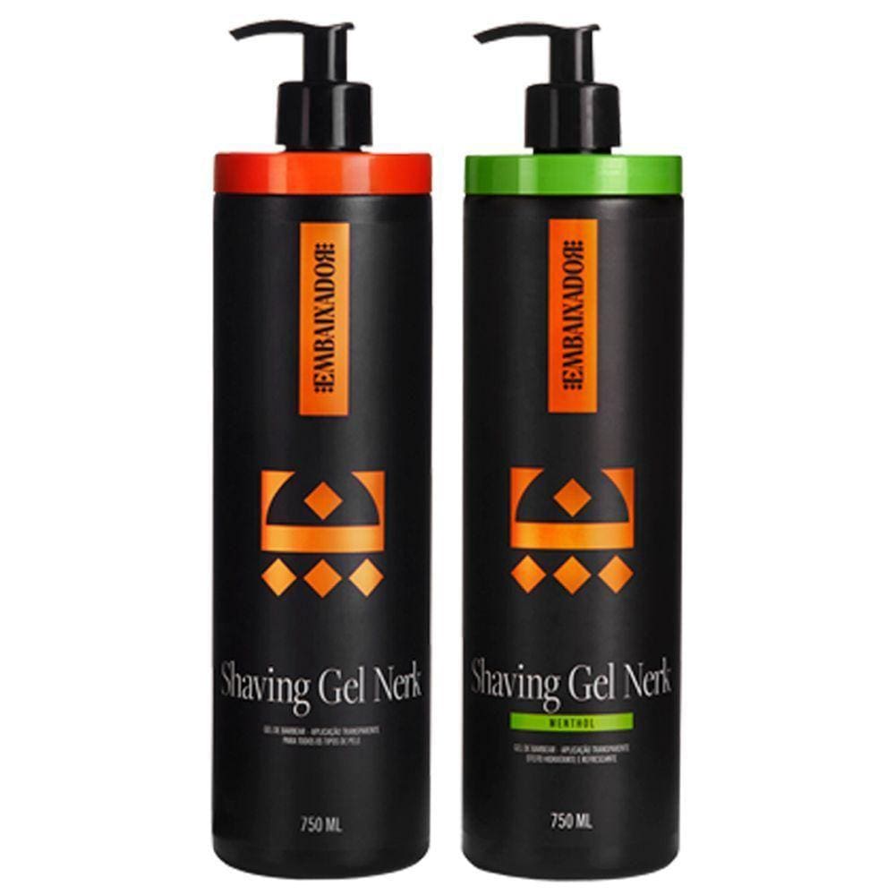 Shaving Gel Nerk + Shaving Nerk Menthol Embaixador 750Ml