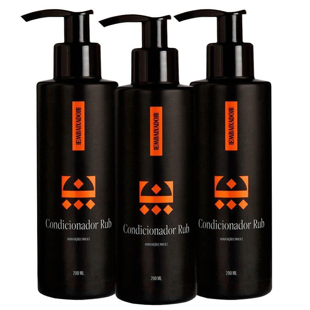 Kit 03 Condicionador Para Cabelo Rub Embaixador 200Ml