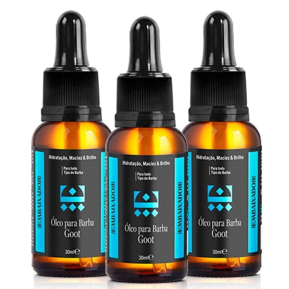 Kit 3 Óleo Hidratante Para Barba Goot Embaixador 30Ml