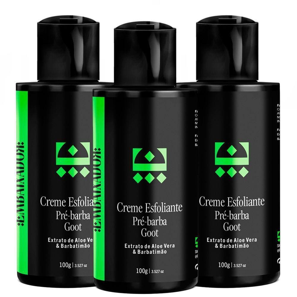 Kit 03 Creme Esfoliante Pré-Barba Goot Embaixador 100G