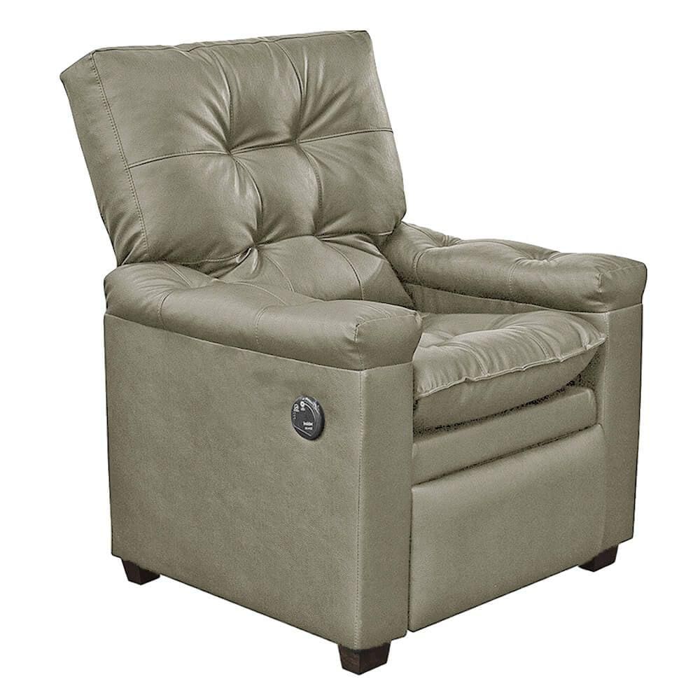 Poltrona Reclinável Imperador Couro Sintético Bege Areia com Massagem - SOFA STORE