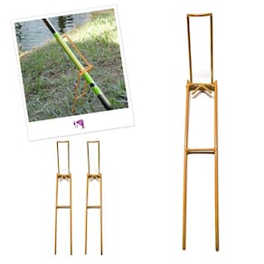 Kit 3 Suporte Vara de Pesca Dobrável Pesqueiro Barranco com Cor Refletiva Ideal para Pesca Noturna