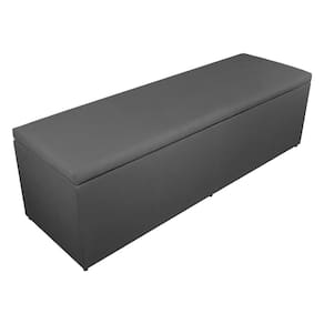 Báu Calçadeira Eva 195cm Suede Cinza - Vallisa Decor