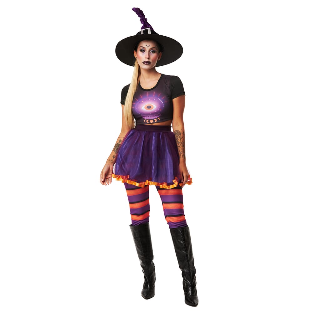 Fantasia de Halloween Adulto Feminino Bruxa Tule com Corrente no Shoptime