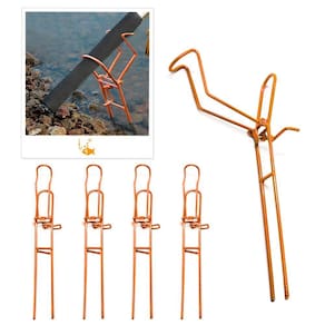 Kit 5 Suporte Vara de Pesca Regulável com Manivela Pesqueiro Barranco Cor Refletiva Ideal Pesca Noturna