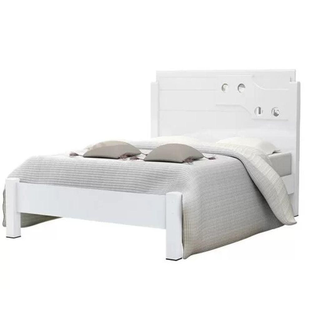 Cama De Casal Luiza 1.40 Branco – Vitamov