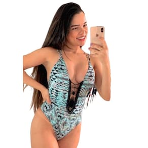 Maiô Feminino Fechado com Tiras Nas Costas