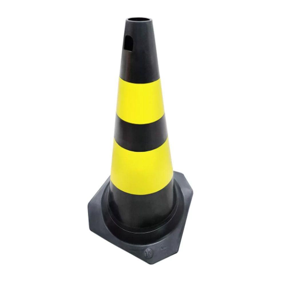 Cone PS 70cm Amarelo e Preto Plastcor