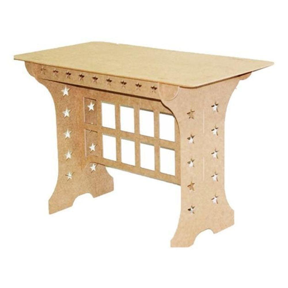 Mesa Estrela 100X60 Cm Altura 80 Cm Mdf Cru 6Mm Porta Balão