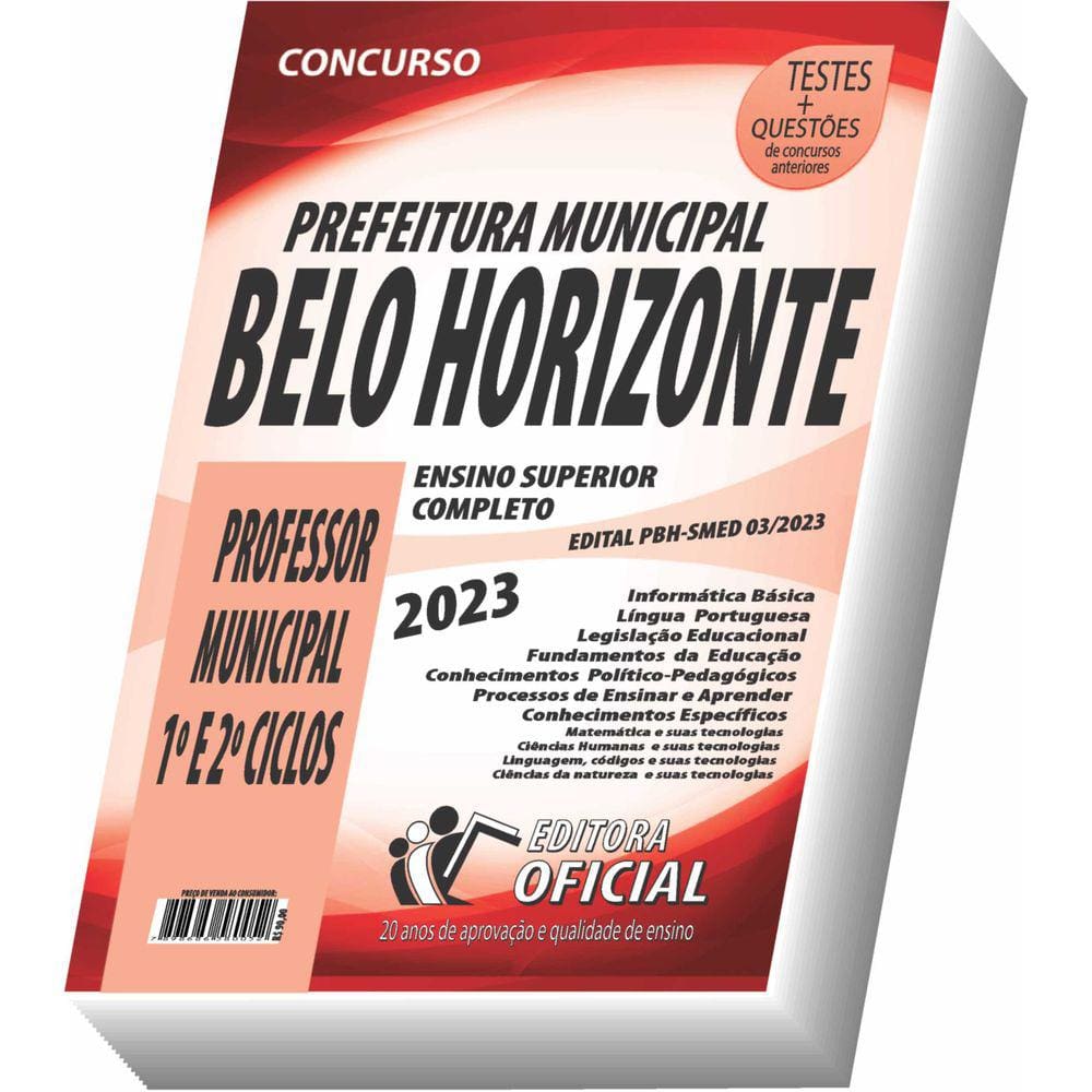 Apostila PBH - Prefeitura de Belo Horizonte - Professor Municipal - 1º e 2 º Ciclos
