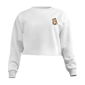 Blusa Cropped Moletom Coruja Feminino Personalizado com Cintura Descosturado