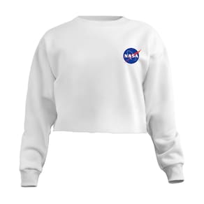 Blusa Cropped Moletom Nasa Feminino Personalizado com Cintura Descosturada