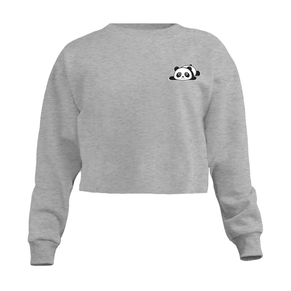 Blusa Cropped Moletom Panda Feminino Personalizado com Cintura Descosturada