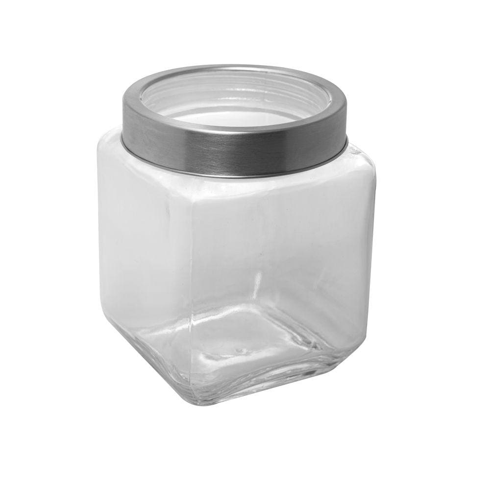 Pote Porta Mantimentos Vidro Gastro Prateada 1,2 l - Lyor