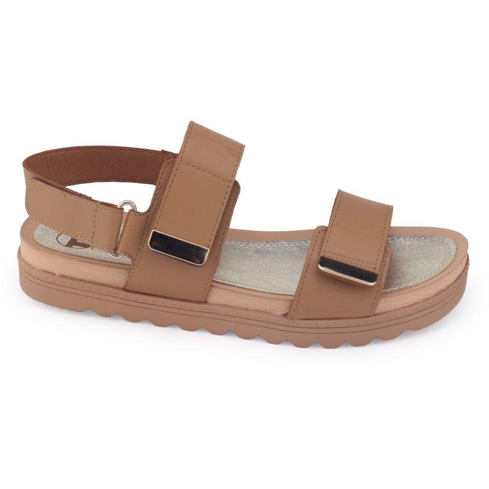 Sandália Tanara T8132 SlipOn Flatform tiras aderentes Papete
