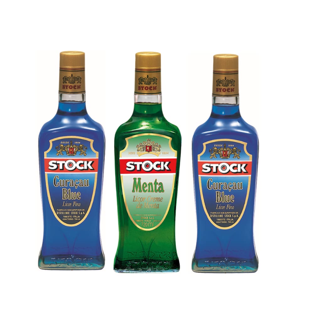 Kit Licores Stock - 2 Curaçau Blue + Menta 720ml Cada