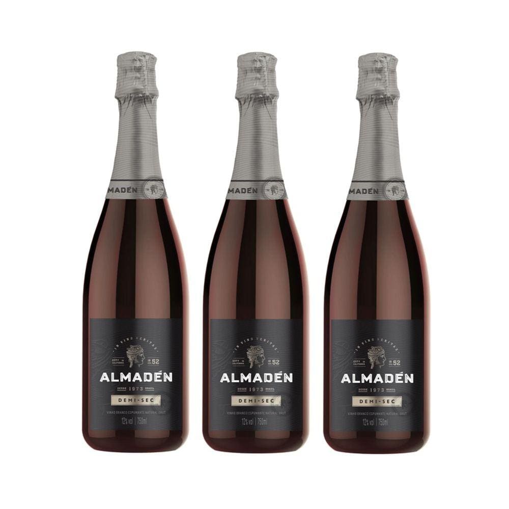 Kit Espumante Almadén Chenin Blanc Branco Demi Sec 750ml 3un
