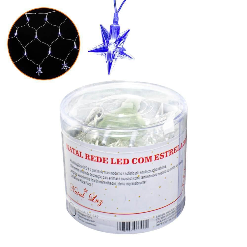 Pisca Pisca Natal Rede com Estrela Led Azul 120 Lâmpadas 127V - Casambiente NATAL204