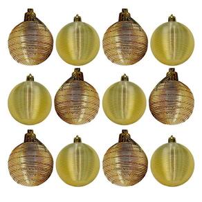 Bolinhas de Natal Champagne 4cm 12 peças - Casambiente NATAL231-Champagne