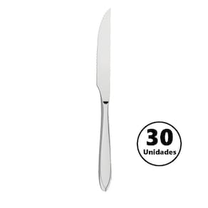 Conjunto de Talheres Faca de Churrasco Laguna Aço Inox 30 Peças para Restaurante Tramontina