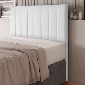 Cabeceira Solteiro 90cm Carla Material Sintético Branco Com Frame Patoti Móveis