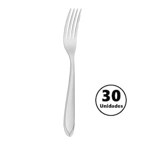 Conjunto de Talheres Garfo de Mesa Laguna Aço Inox 30 Peças para Restaurante Tramontina