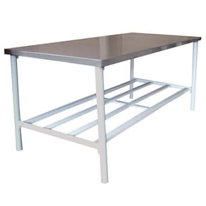 Mesa Bancada De Apoio Tampo Inox 1,60m X 0,60m Ba 1600/600 - Metalcubas