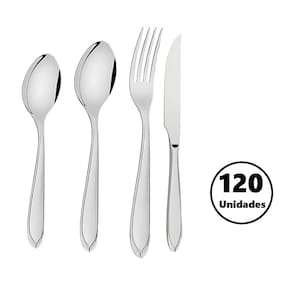 Kit Talheres 120 Peças Laguna Aço Inoxidável para Restaurante Tramontina