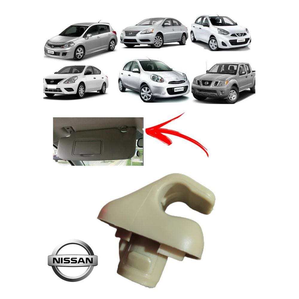 Suporte Presilha Grampo Para Sol Bege Nissan Frontier March Versa Sentra Tiida 2009 2010 2011 2012 2013 2014 2015 2016