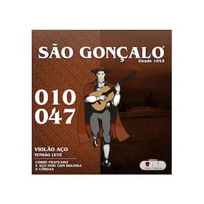 Encordoamento Violao Sao Goncalo 010 Aco Prata C/ Bolinha